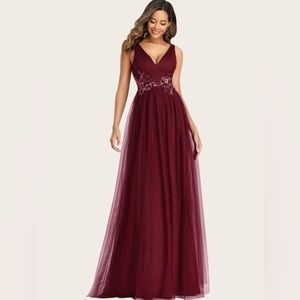 Ever pretty red sequin glitter gown
